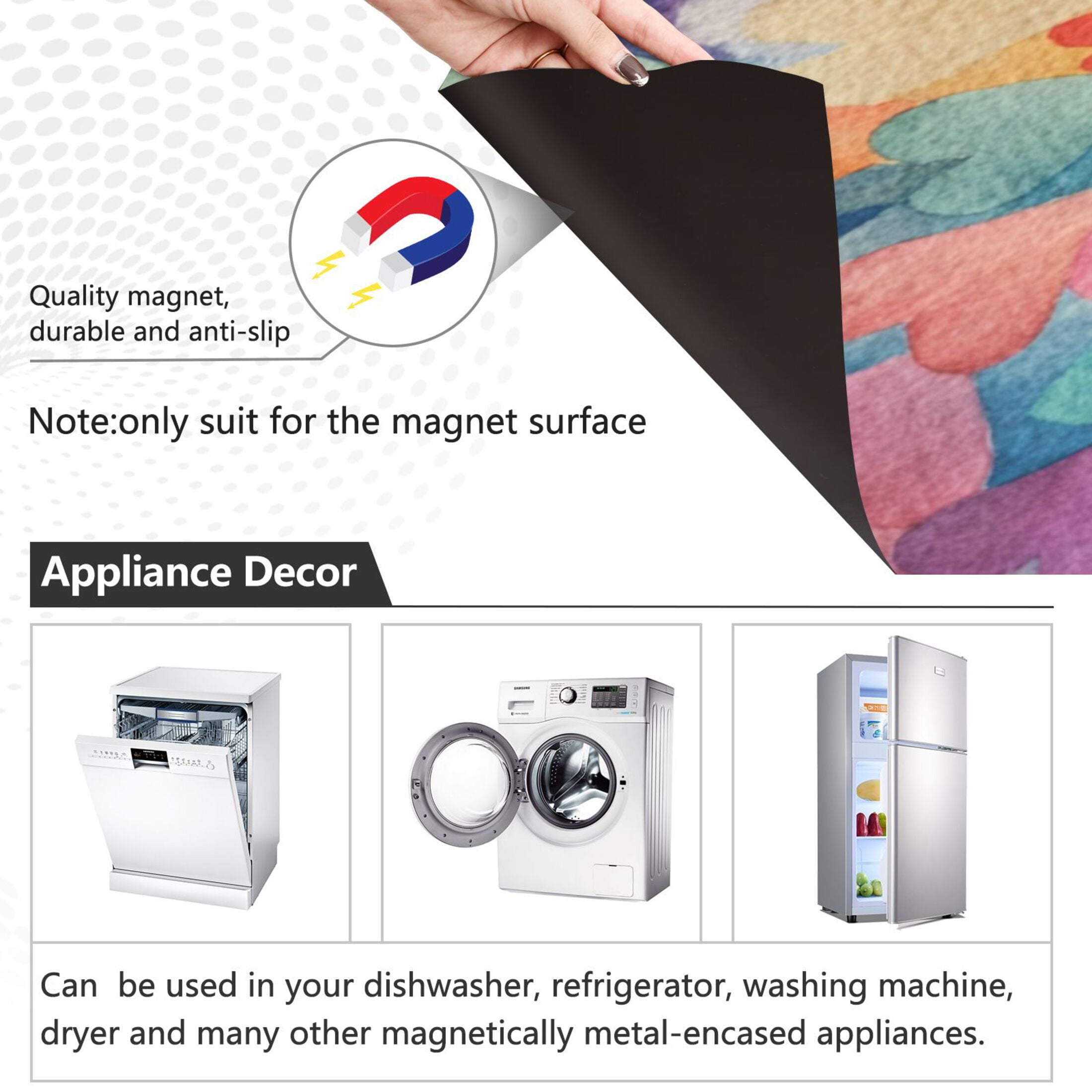 IAUYY Magnetic decorative sticker - 23x26 Inch PVC Refrigerator Decorative Cover, Removable DIY Art for Kitchen Appliances Numerous Heart Shaped Patterns