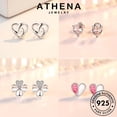 thumbnail image 2 of ATHENA Joyería Corazón Stud Mujeres Original Love Pendientes Diamante Moissanite Plata 925 M052, 2 of 4