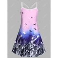 thumbnail image 2 of Talla grande Ombre Pájaro Imprimir O Anillo Vestido sin mangas Rosegal  Vestidos Estampados Tallas Grandes, 2 of 5
