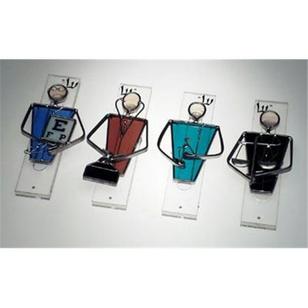 Judaica Kingdom SF-MZ-3204-11 Handmade Glass & Stained Glass Mezuzahs - Professionals Mezuzah I - Opthamologist,