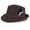 Brown, variant on Felt Fedora Trilby Hat for Men Women Short Brim Vintage Jazz Panama Church Dress Hat with Feather Band - Brown