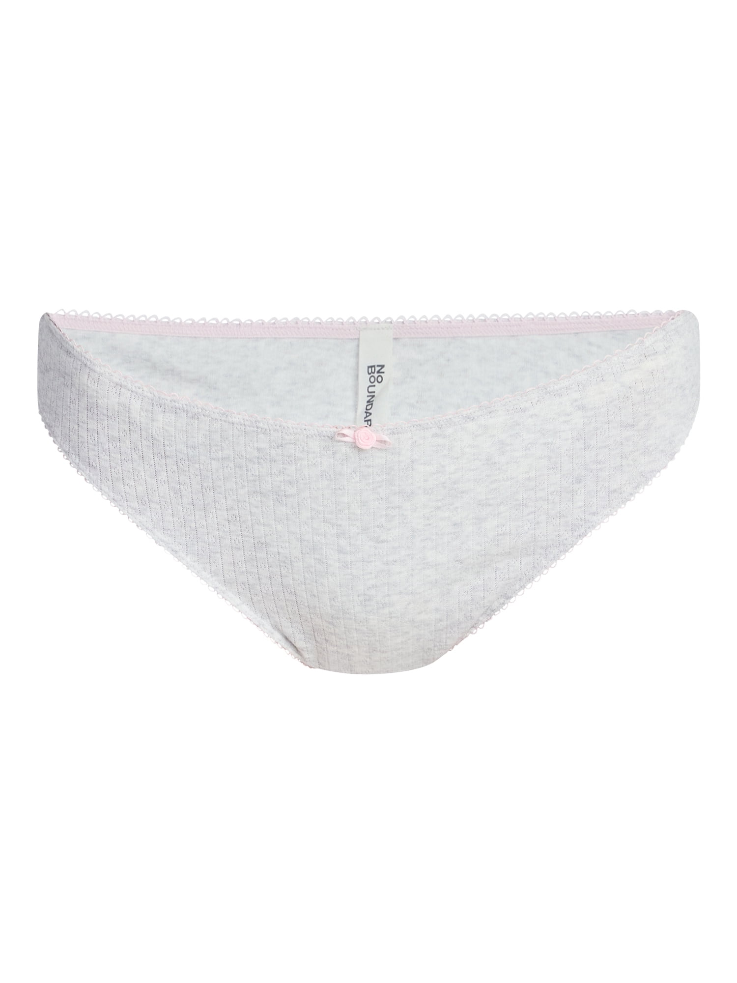 No Boundaries Cotton and Pointelle Thong Panties, 3-Pack, Women's XS-XXXL