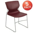 thumbnail image 2 of BizChair HERCULES Series 5 Pack 661 lb. Capacity Burgundy Full Back Stack Chair with Gray Powder Coated Frame, 2 of 13