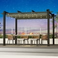 thumbnail image 5 of MELLCOM Retractable Pergola 10x12 ft, Dual Adjustable, UV Protection, Durable Aluminum Frame, Locking Straps and Screws for Backyard Deck, Gray, 5 of 8