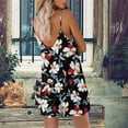 thumbnail image 4 of Womens Hawaiian Print Jumpsuit Women Romper Summer Casual Tank Short Jumpsuit Spaghetti Straps Sleeveless Loose Floral Rompers with Pocket, 4 of 7