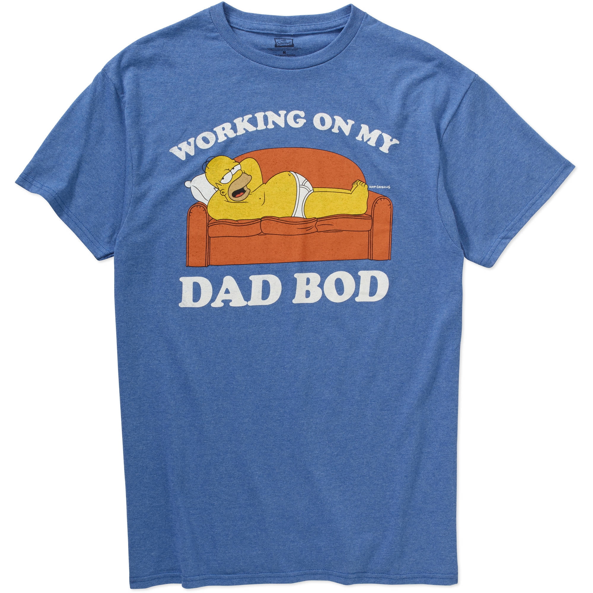 Simpsons Mens Homer Working On Dad Bod Graphic Short Sleeve T Shirt 8184