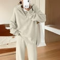 thumbnail image 2 of UPPADA Womens Sweatsuit Sets 2 Piece Outfits,Womens 2 Piece Outfits Sweatsuit Set Oversized Zip up Sweatshirt Wide Leg Sweatpants Lounge Set Tracksuit Set White,Free Size, 2 of 6