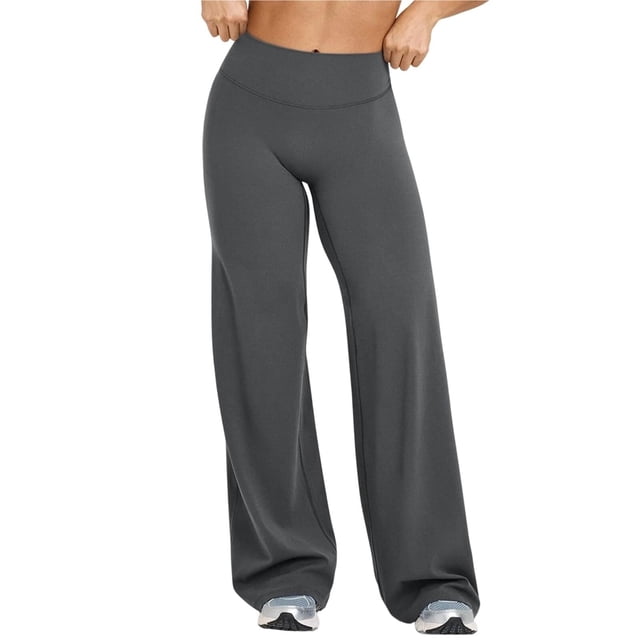 Leggings de entrenamiento for mujer, pantalones de Yoga sin costuras, de pierna ancha, acampanados, de cintura alta, suaves, sin costura frontal, gimnasio, Control de barriga