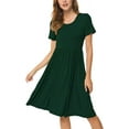 thumbnail image 5 of Eternal Blue Love  Women's Summer Casual Short Sleeve Dressy Dresses Empire Waist Knee Length Dress with Pockets, 5 of 7