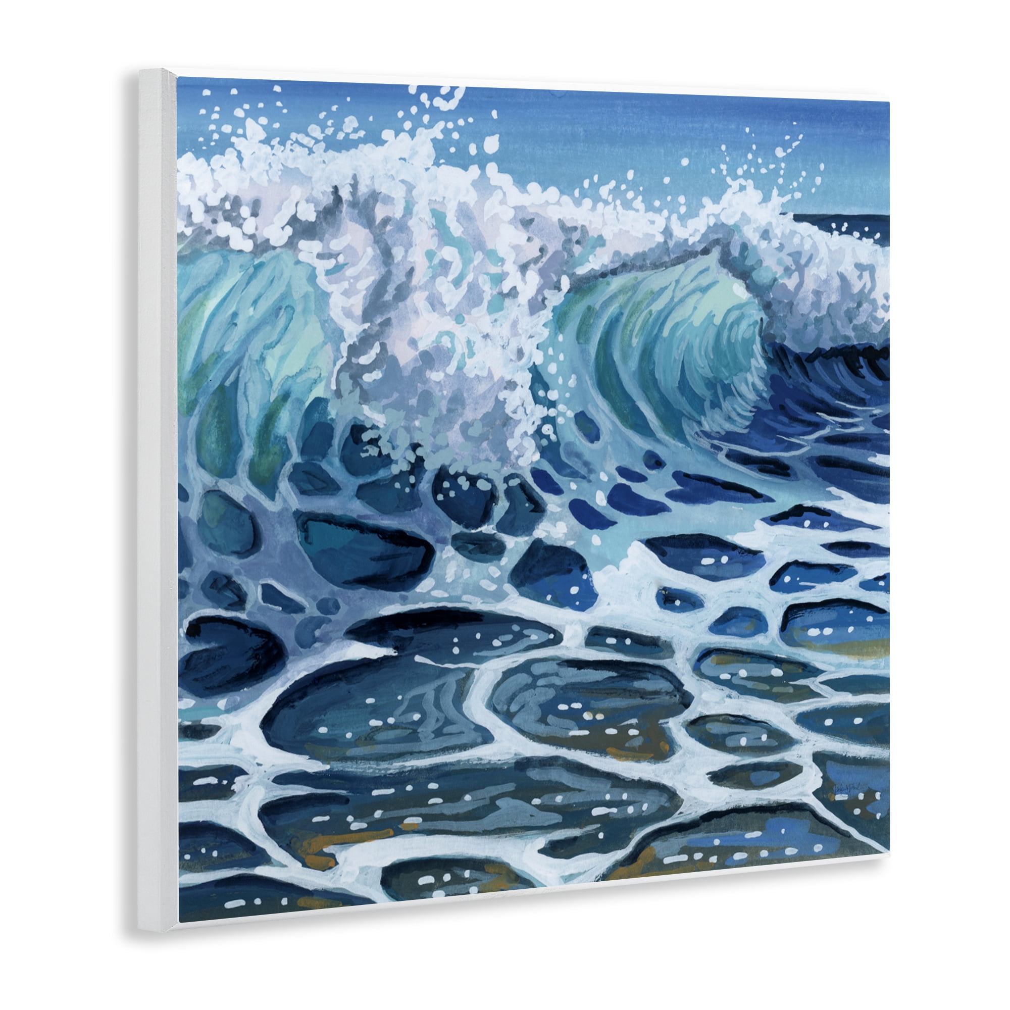 Stupell Industries Strong Crashing Waves on Beach Wall Plaque Art, design by Kate Jarvik Birch