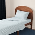 thumbnail image 2 of Mainstays Kids 100% Cotton Percale Bed Sheet Set, Twin, Aqua Stripe, 3 Pieces, 2 of 7