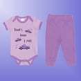 thumbnail image 2 of That's How I Roll - Baby Girl 2-Piece Clothing Set | Onesie Bodysuit or T-shirt with matching Sweatpants | Short Sleeve | Cotton | Baby Shower Gift | 0-36 months, 2 of 5