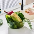 thumbnail image 6 of Multi-Functional Draining Basket | Kitchen Sink Strainer Bowl | Fruit and Vegetable Rinser Colander | Plastic Wash Filter Container | 29.3x19.8x13cm | Clear Green | 1 Pack, 6 of 6