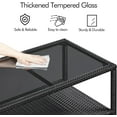 thumbnail image 6 of HLL Outdoor Wicker Coffee Side Table, All-Weather Rattan Patio Storage Furniture with Tempered Glass Top for Garden, Black, 6 of 8