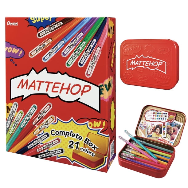 Set de 21 Colores de Bolígrafo Pentel Matte Hop 1.0 mm