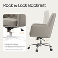 thumbnail image 3 of COLAMY Office Chair Home Desk Chair Ergonomic Mid-Back Leather Swivel Computer Chair with Armrests, Adjustable Height Padded Tufted Task Chair, Khaki, 3 of 11