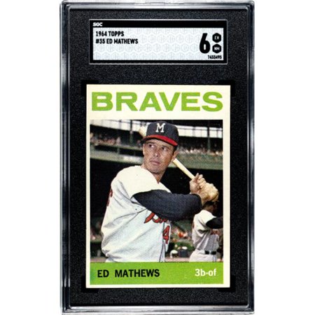 Athlon CTBL-038071 Eddie & ED Mathews Banks 1964 Topps Baseball Card - No.35 SGC Graded 6 EX-NM - Milwaukee Braves & HOF
