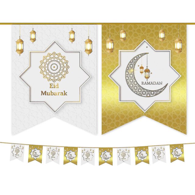 Conjunto de pancartas de Ramadán, pancarta de Eid, decoraciones de Ramadán, decoraciones de Ramadán para el hogar, decoración musulmana del Islam
