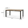 thumbnail image 3 of Pellerin Acacia Wood Outdoor Dining Table, Teak and Black, 3 of 7
