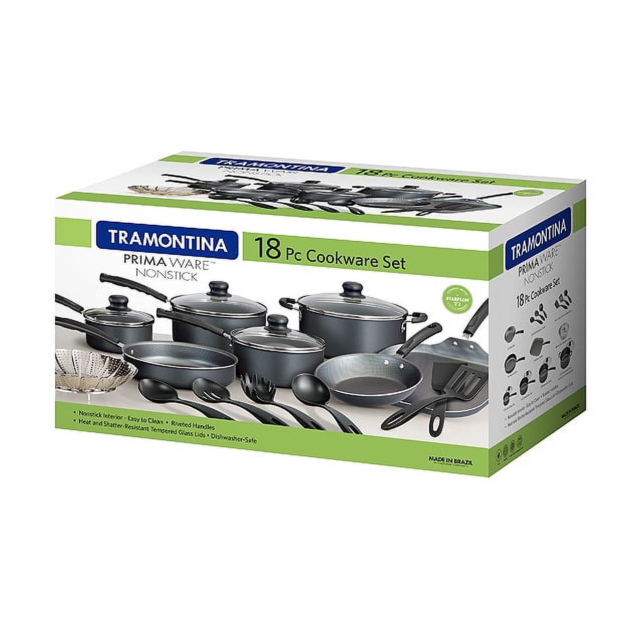 Tramontina Primaware 18 Piece Non-stick Cookware Set, Steel Gray - image 4 of 27