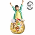 thumbnail image 3 of Fruits Storage Toy Bag Chair, Full and Sliced Pieces of Bananas with Orange Sketch Backdrop and Healthy, Stuffed Animal Organizer Washable Bag, Small Size, Mustard Peach Ecru, by Ambesonne, 3 of 3