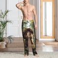 thumbnail image 2 of Balery Jungle Hat Bear Pantalones de pijama para hombre, pijama ultraligero, pantalón de descanso-XX-Large, 2 of 6