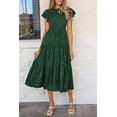 thumbnail image 7 of PRETTYGARDEN Women's Floral Midi Dress Summer Cap Sleeve Smocked Ruffle A Line Long Flowy Wedding Guest Dresses, 7 of 7