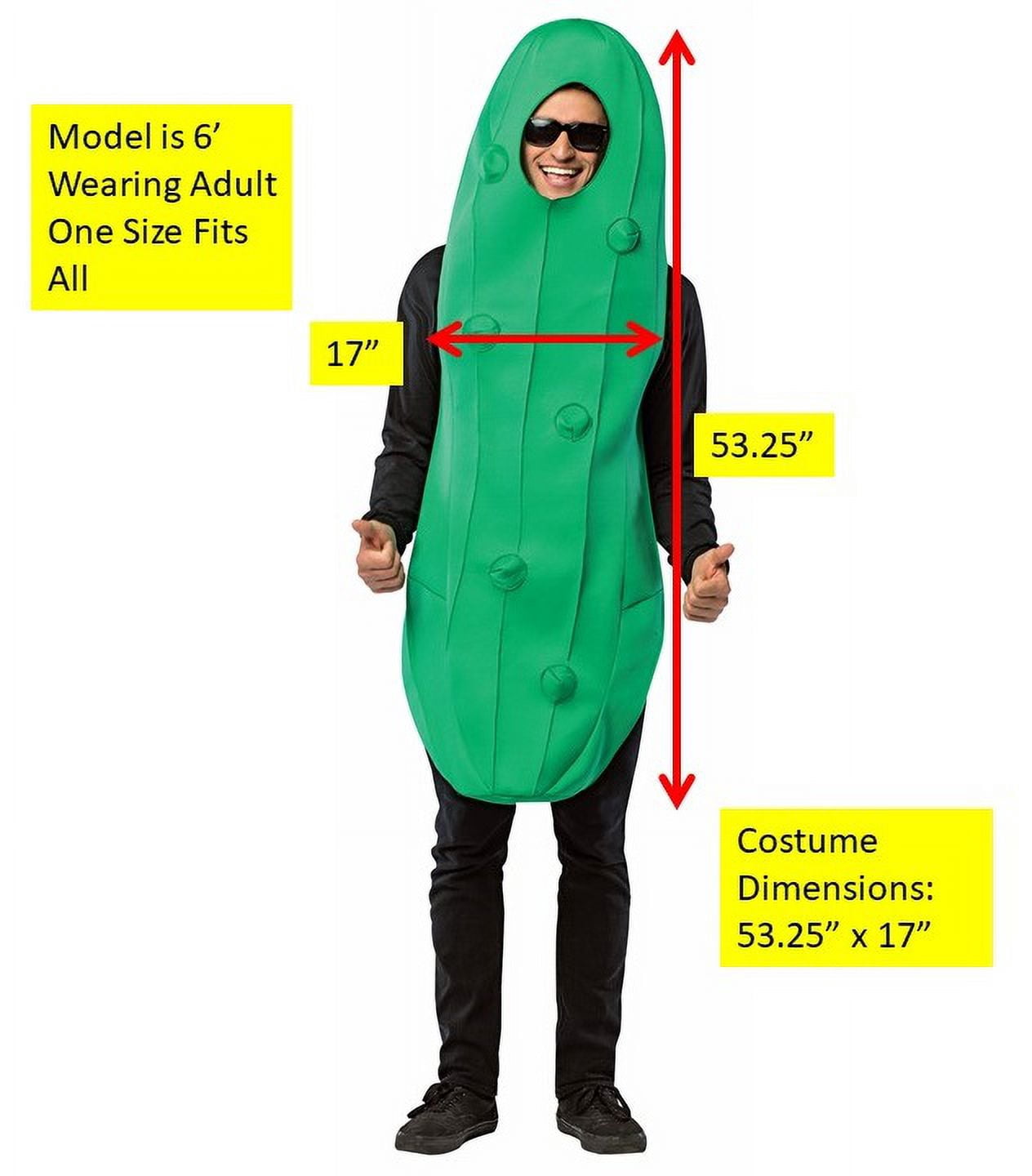 Halloween Pickle One Piece Costume for Adults, One Fits S-XL, by Rasta Imposta