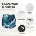 thumbnail image 6 of Picia Ice Blue Ocean Cute Dolphin A Pattern Women's 2 in 1 Athletic Running Shorts High Waisted Workout Casual Gym Sweat Shorts with Comfy Liner Zipper Pockets-Medium, 6 of 9