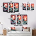 thumbnail image 4 of Designart "Waves of Drama VI" Coastal Framed Wall Art Set Of 3 - Coral Coastal Frame Canvas Set For Living Room Decor, 4 of 7