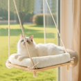 thumbnail image 1 of Percha para gatos Anywish, hamaca rústica para gatos, asiento de madera, 1 of 9