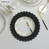 50 PCS Black Antique Charger Plates Round Dinner Charger Plates Charger Plates for Wedding Party Decor