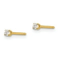 thumbnail image 2 of 14K Yellow Gold Earring Stud Women'S Cubic Zirconia CZ 2 mm, 2 of 3