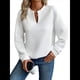 thumbnail image 2 of Sudadera de Cuello en V para Mujer, Larga, Estilo Jersey M, 2 of 8