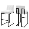 thumbnail image 2 of Modway Indulge Channel Tufted Fabric Bar Stools in White, 2 of 10