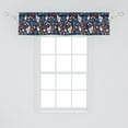 thumbnail image 2 of Ambesonne Asian Window Valance, Floral Theme Japanese Flowers Colorful Abstract Background with Blossom, Curtain Valance for Kitchen Bedroom Decor with Rod Pocket, 54" X 12", Night Blue Multicolor, 2 of 3