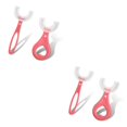 thumbnail image 2 of Moyic Silicona en forma de U blanqueamiento limpieza bebé cepillo de dientes de doble cara niños tipo U niños pequeños edad cepillo de rosado 2-6 años tipo 3 2Conjunto, 2 of 6