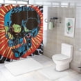 thumbnail image 7 of Orinice Skull Lightning Bolt Ed Paschke Bathroom Decor Set | Colorful Luxurious Graphic Print Polyester Fabric Shower Curtain Set with Hooks | Waterproof Bathroom Decoration - Multi Size 69x72, 7 of 7