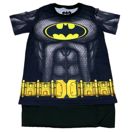 bioworld batman youth boys sublimated cape costume t-shirt (x-large)