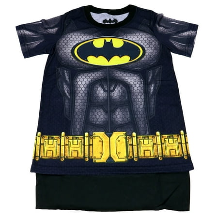 bioworld batman youth boys sublimated cape costume t-shirt (x-large)