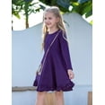 thumbnail image 3 of Oudiya Girls Casual Long Sleeve Floral Dress Twirly Skater Swing Dresses for Kids 4-13 Years, 3 of 7