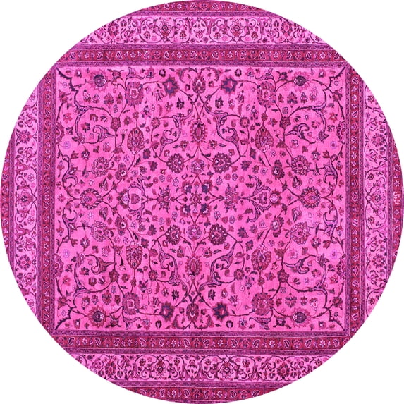 Ahgly Company Indoor Round Persian Pink Traditional Area Rugs, 4' Round
