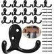 thumbnail image 1 of Gancho para pared gancho doble de metal negro resistente al óxido para toalla abrigo bolso sombrero llave, 1 of 7