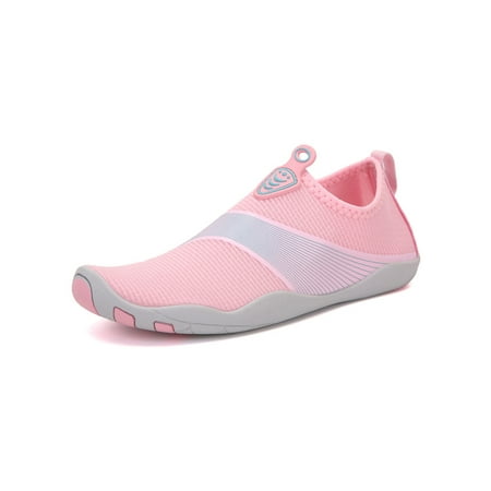 

SIMANLAN Womens Mens Water Shoes Barefoot Aqua Socks Quick Dry Beach Shoe Summer Lightweight Flats Yoga Slip On Pink Style B 6.5