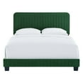 thumbnail image 5 of Modway Celine Channel Tufted Performance Velvet King Platform Bed in Emerald, 5 of 8