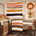 thumbnail image 5 of Orange Black Striped Shower Curtain, Waterproof Shower Curtains for Bathroom, Watercolor Horizontal Stripes Washable Fabric Bathtub Curtain Set Bath Decor with 12 Hooks Extra Long 72"x96", 5 of 8