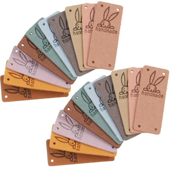 WRITWAA 50Pcs Soft Suede Labels Garment Labels for DIY Clothing Sewing with Assorted Color