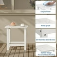 thumbnail image 5 of Weather Resistant HDPE Adirondack Square Outdoor Side Table, 17" Small Patio End Table for Garden, Balcony, Porch and Poolside, UV-Proof, No-Tools Assembly, Eco-Friendly Recycled Plastic, 5 of 8