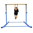 thumbnail image 2 of GYMPROS Barre de Gymnastique pour Enfants, Barre Kip Extensible 3 Pi à 5 Pi, Barre de Gymnastique Barre Horizontale, Barre d'Entraînement Junior à Hauteur Réglable HD, Jambes Courbées Robustes, Équipement d'Entraînement de Gymnastique à Domicile (Bleu), 2 of 8