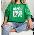 thumbnail image 4 of All You Need Is Love (White Lettering) Sweatshirt, Valentine Day, Love, Hearts, Unisex Sweatshirt, Valentine Gift, Cupid Arrows, Amor, 4 of 6